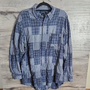 Brooks Brothers Patchwork Button Down In Blue Multi